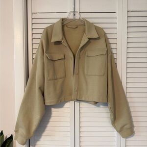 ALO Yoga Cropped Utility Jacket in Beige